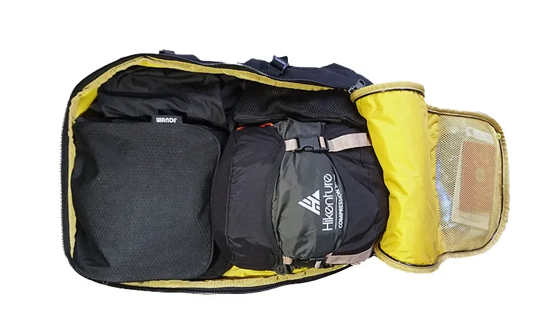 Columbia Pepper Rock 36L にパッキングした約1カ月の旅行の荷物