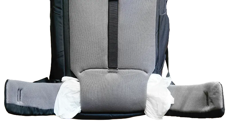 Matador GlobeRider35 ウエストベルト取り外し時にビニール袋でマジックテープのくっつきを防止